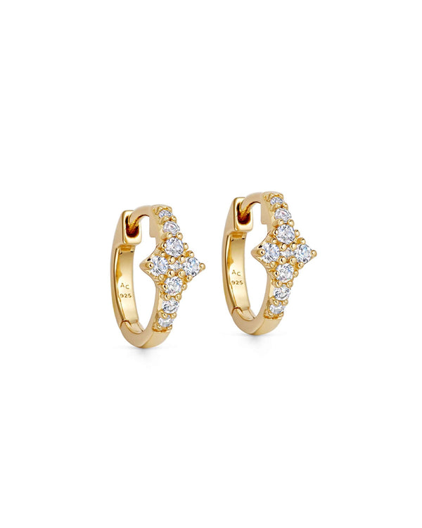 Gold Luna Light Huggie Earrings
