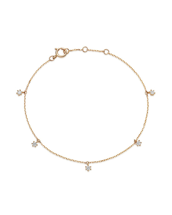 Solid Gold Lab Grown Diamond Station Bracelet