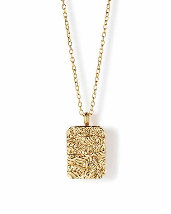 Gold Terra 'Strength' Engravable Locket Necklace