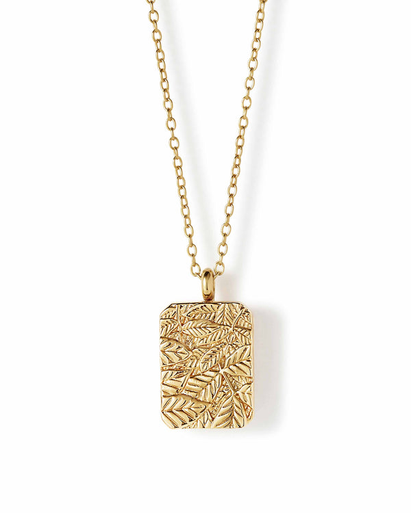 Gold Terra 'Strength' Engravable Locket Necklace
