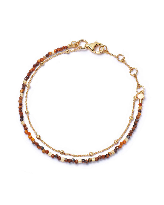 Gold Fine Biography Tigers Eye Bracelet