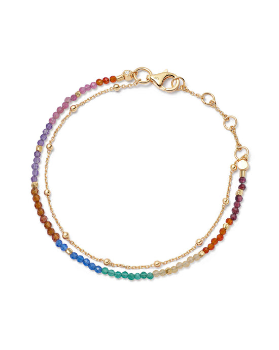 Gold Fine Biography Ombre Rainbow Bracelet