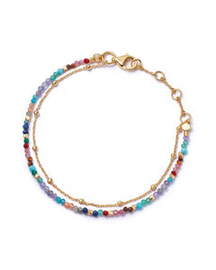 Gold Fine Biography Multi Gemstone Bracelet