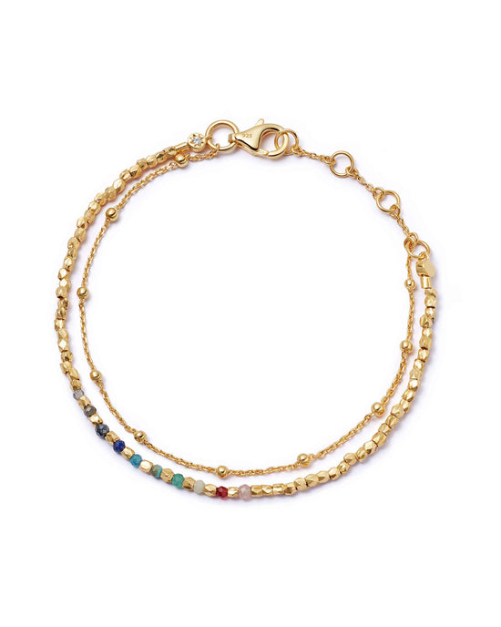 Gold Fine Biography Rainbow Gemstone Bracelet