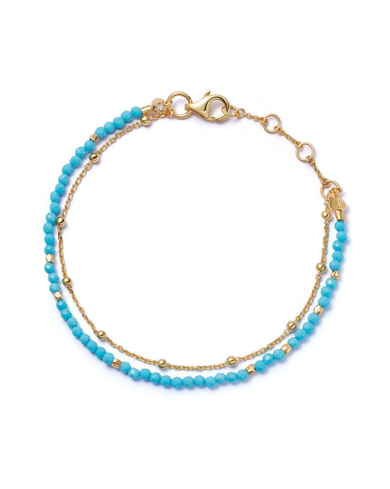 Gold Fine Biography Turquoise Bracelet