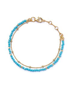 Gold Fine Biography Turquoise Bracelet