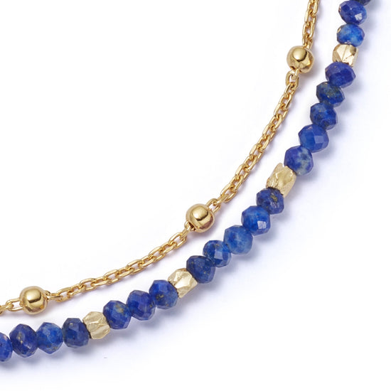 Gold Fine Biography Lapis Bracelet