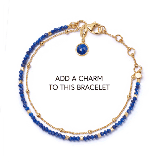 Gold Fine Biography Lapis Bracelet