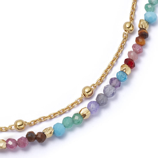 Gold Fine Biography Multi gemstone Bracelet