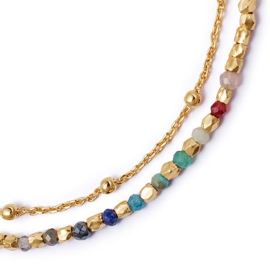 Gold Fine Biography Rainbow gemstone Bracelet