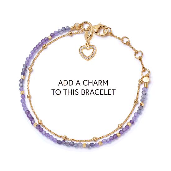 Gold Fine Biography purple multi gemstone bracelet with Amethyst