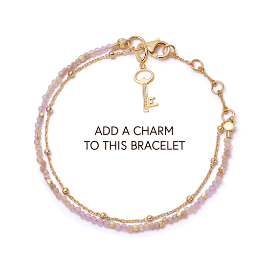 Gold Fine Biography Pink Multi gemstone Bracelet