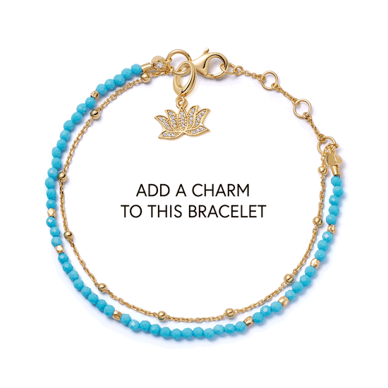 Gold Fine Biography Turquoise Bracelet