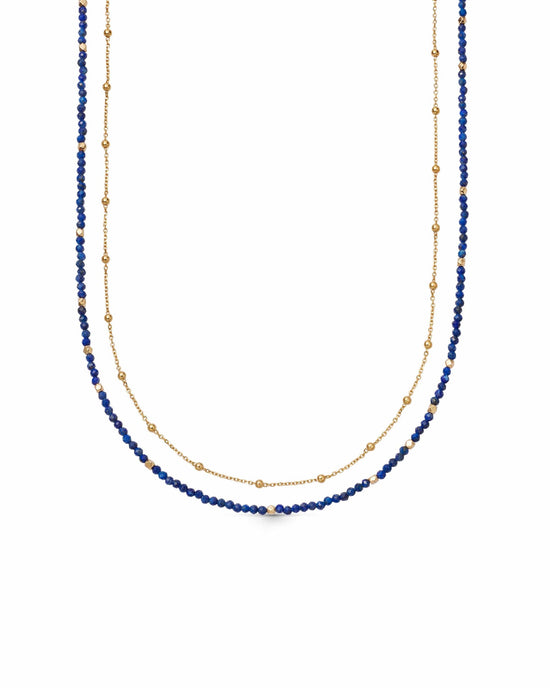 Gold Biography Lapis Necklace