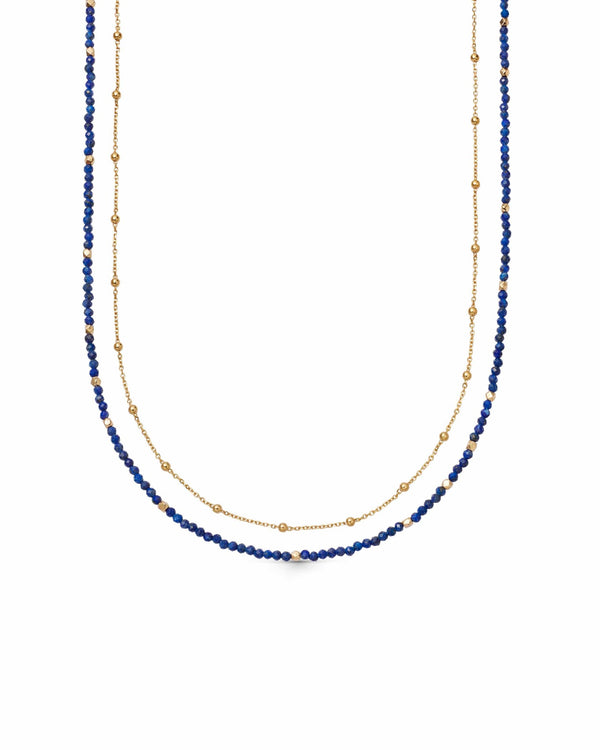 Gold Biography Lapis Necklace