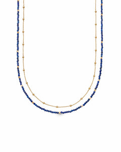 Gold Biography Lapis Necklace