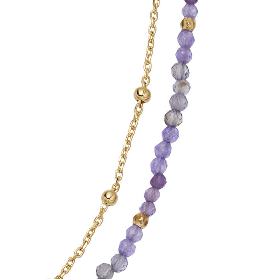 Gold Biography Multi purple gemstone necklace with Amethyst