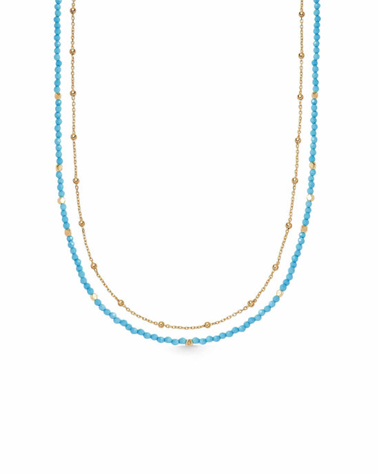 Gold Biography Turquoise Necklace