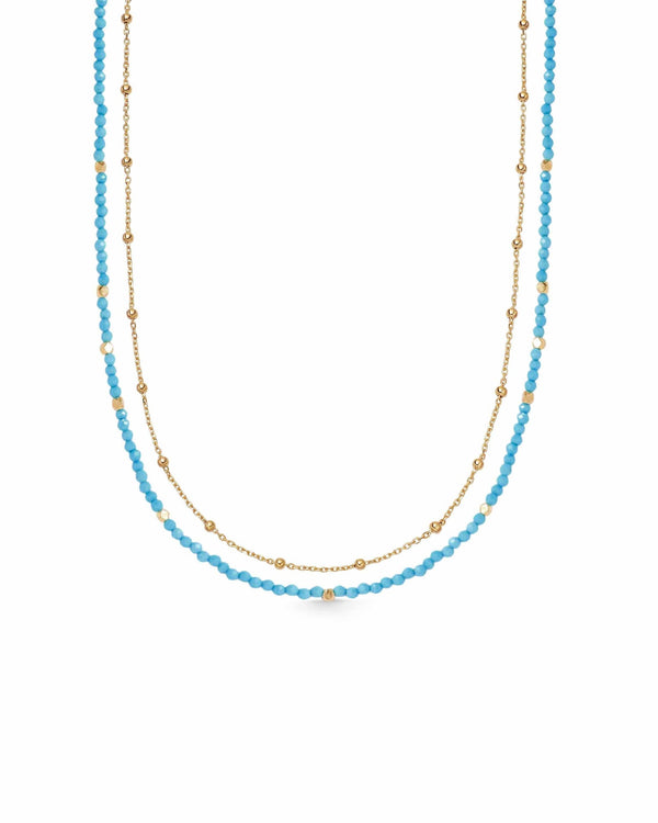 Gold Biography Turquoise Necklace