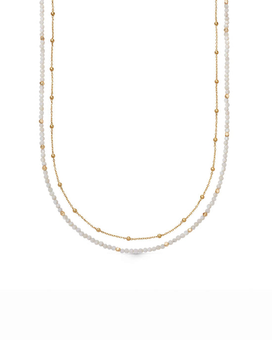 Gold Biography Mother of Pearl Necklace