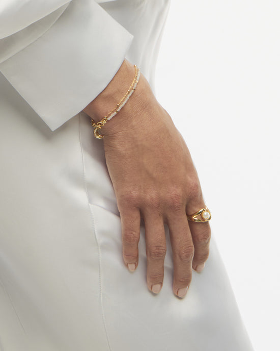 Gold Fine Biography Moonstone Moon Bracelet