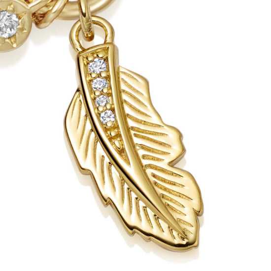 Gold Fine Biography Iolite Feather Bracelet