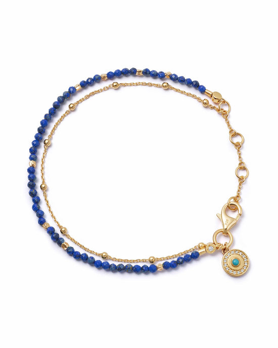 Gold Fine Biography Round Evil Eye Bracelet