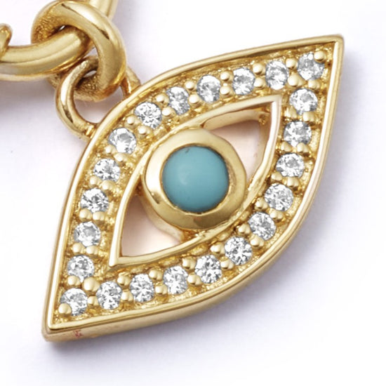 Gold Fine Biography Turquoise Evil Eye Bracelet