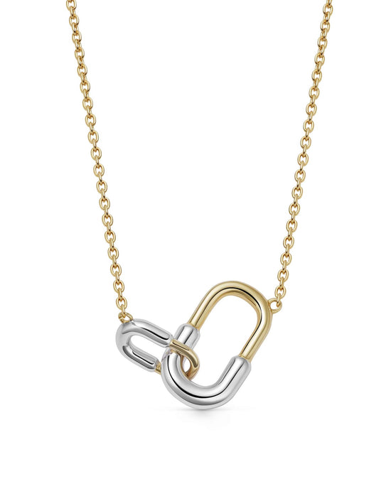 Gold & Silver Aurora U-Hoop Link Necklace