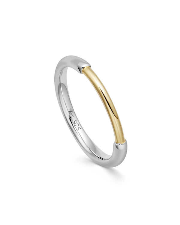 Silver Aurora Ring with Gold