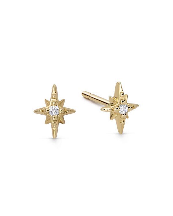 Solid Gold North Star Lab Grown Diamond Stud Earrings