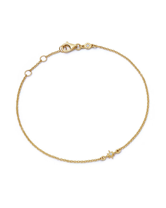 Solid Gold North Star Diamond Bracelet