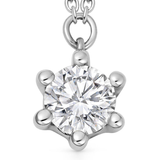 Solid White Gold Interstellar Solitaire Diamond Pendant Necklace