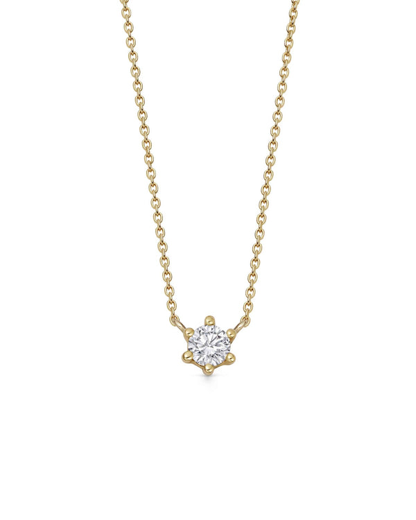 Solid Gold Interstellar Solitaire Diamond Pendant Necklace