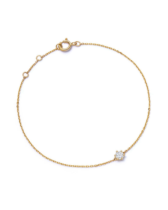 Solid Gold Interstellar Solitaire Lab Grown Diamond Bracelet