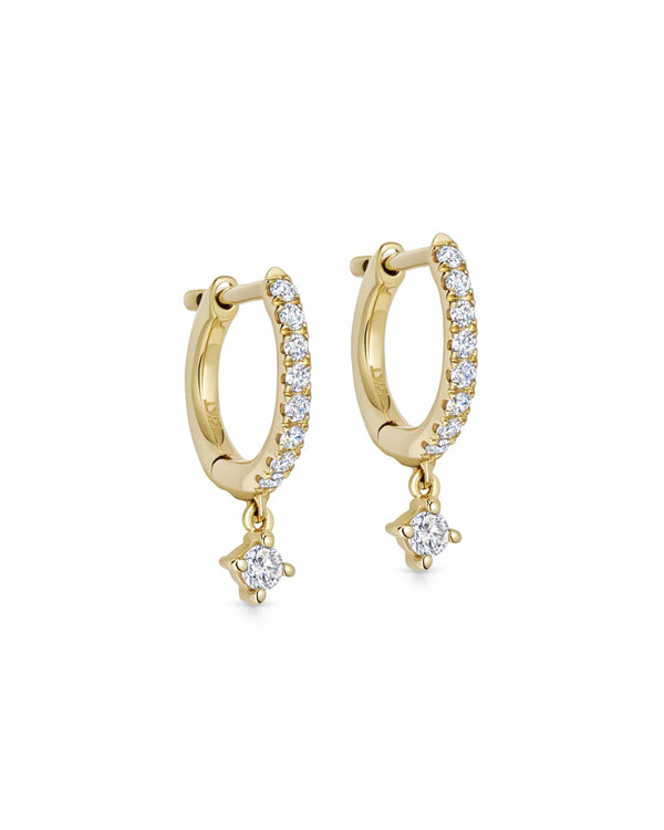 Solid Gold Interstellar Drop Lab Grown Diamond Earrings