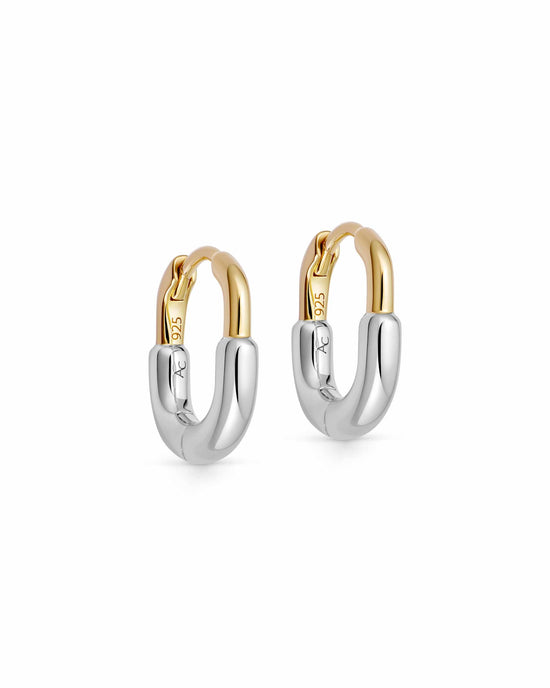 Gold & Silver Aurora U-Hoop Huggie