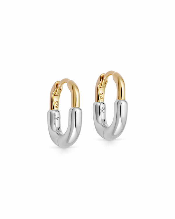 Gold & Silver Aurora U-Hoop Huggie
