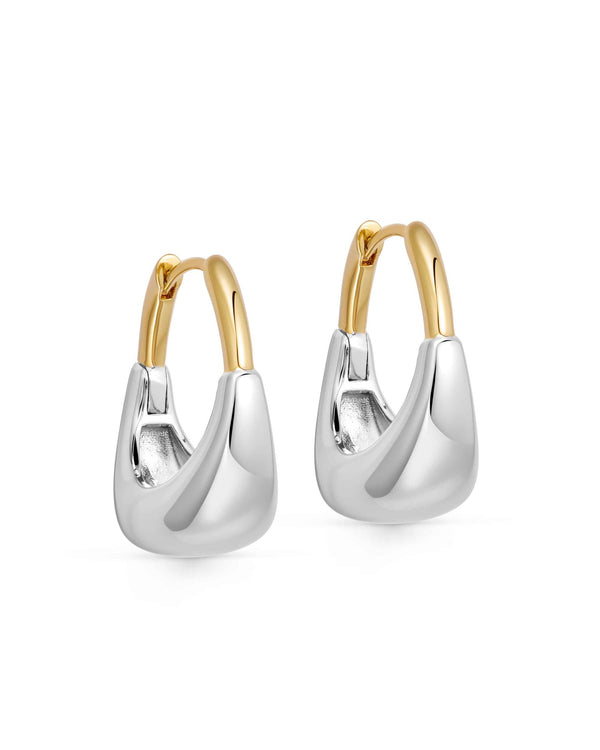 Silver & Gold Chunky Aurora U-Hoop Earrings