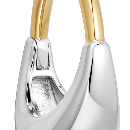 Silver & Gold Chunky Aurora U-Hoop Earrings