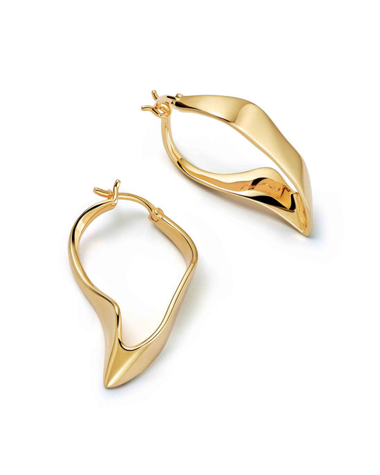 Gold Floe Hoop Earrings