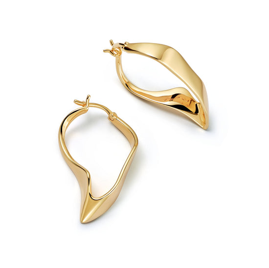 Gold Floe Hoop Earrings
