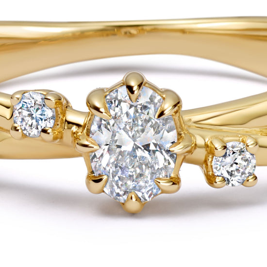 Solid Gold Interstellar Diamond Ring