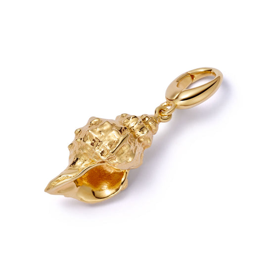Gold Biography Shell Charm