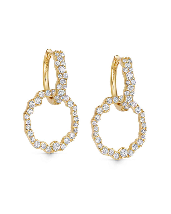 Solid Gold Asteri Diamond Hoop Earrings