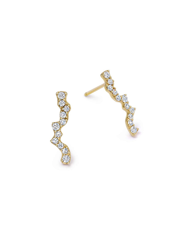 Solid Gold Asteri Diamond Bar Drop Earrings