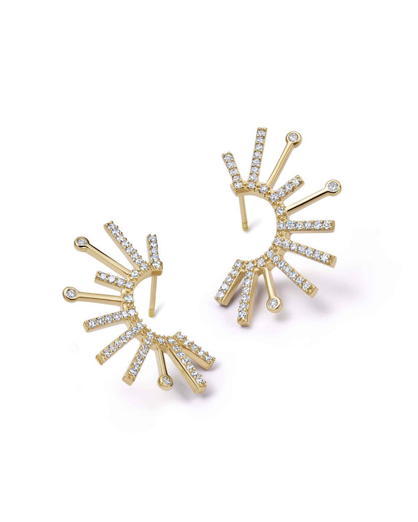 Solid Gold Nova Diamond Twist Stud Earrings