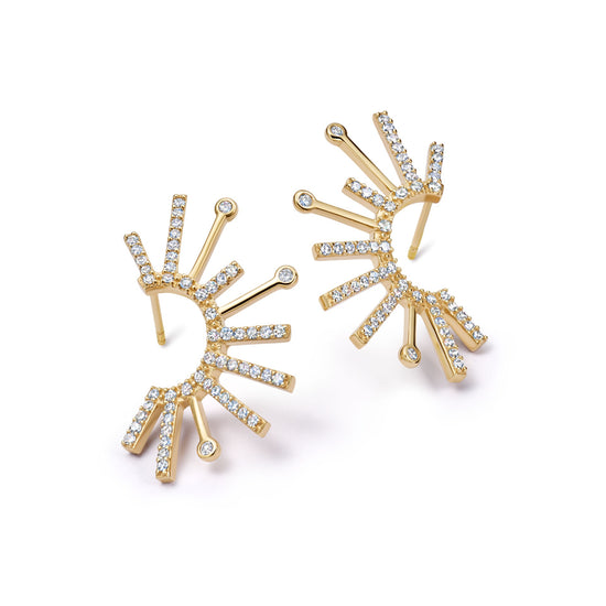 Solid Gold Nova Diamond Twist Stud Earrings