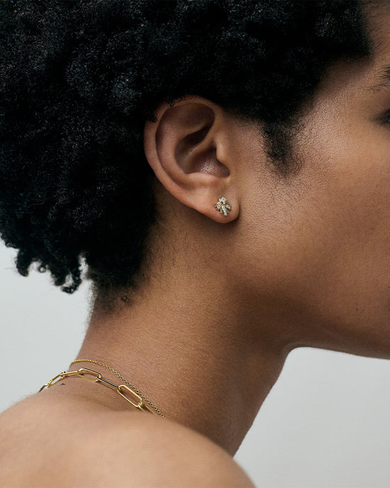 Solid Gold Atomic Lab Grown Diamond Stud Earrings