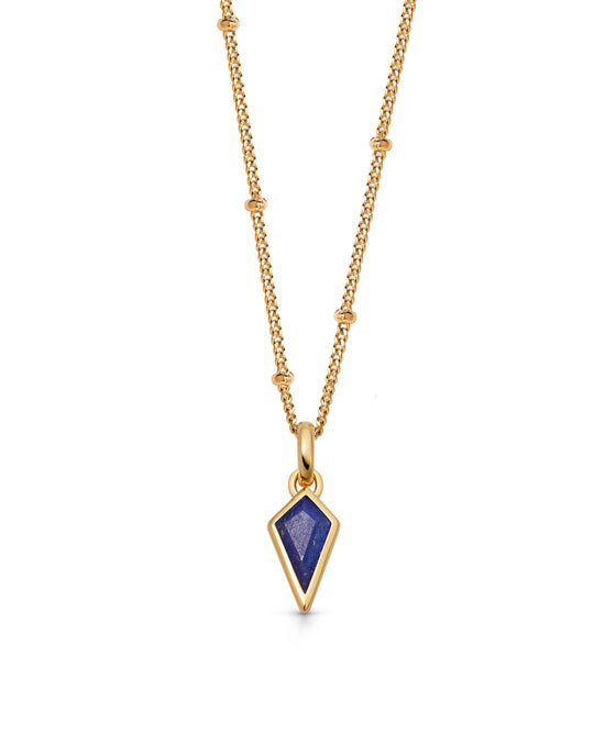 Gold September Lapis Birthstone Pendant Necklace